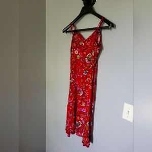 Red flowered sundress XS
